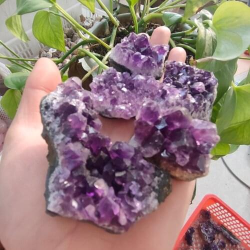 Dropshipping Natural Amethyst Cluster Geode Purple Crystal Quartz Specimen Home Decor