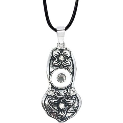 Hot Interchangeable Flower Round Ginger Necklace 108 Fit 12mm Snap Button Pendant Necklace Charm Jewelry For Women Gift