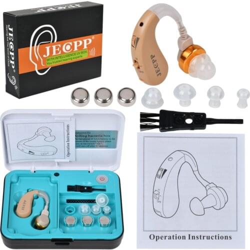 JECPP Ear Hearing Aid Hearing Aids Sound Amplifier Hearing Enhancement Device Hearing Assist with Sterilizing Box