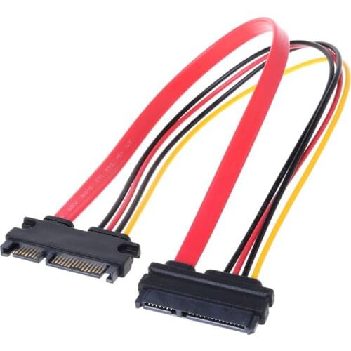 30cm 22Pin(15+7) SATA Cable Male to Female SATA Serial Data Power Cable Extension Cord Cable Connector