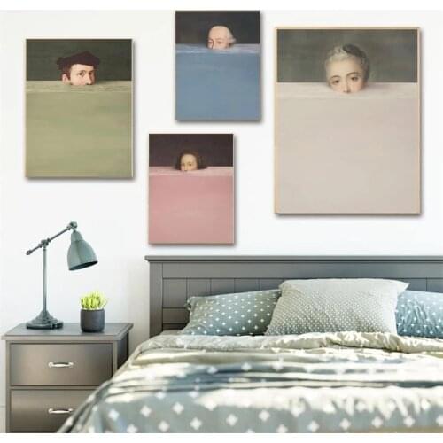 Nordic Paintings Spoof Creative Portrait Pictures Wall Decoration Canvas Art Prints and Posters for Living Room Home Decor
