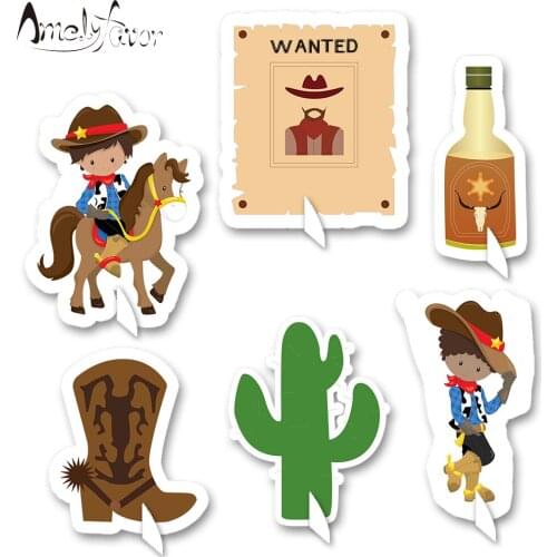 Cowboy Theme Party Table Centerpiece Western Boys wine boot horse Decorations Kids Event Birthday Party Decorations Supplies