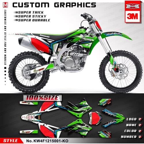 KUNGFU GRAPHICS Motocross Decals MX Racing Sticker Kit Custom Vinyl Wraps for KX 450F KX450F KX 450 F 2012