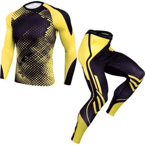 Men Compression Tracksuit Tight Set Running Sport Quick dry Sportswear Male Gym Fitness Training Men Jogging Sportion Set