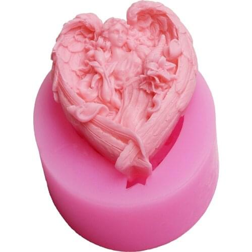 Soap Molds Making Angel Wing Cake Mold Heart Shape Soap Silicone Mould Chocolate Decorating Tool Food Grade Silicone