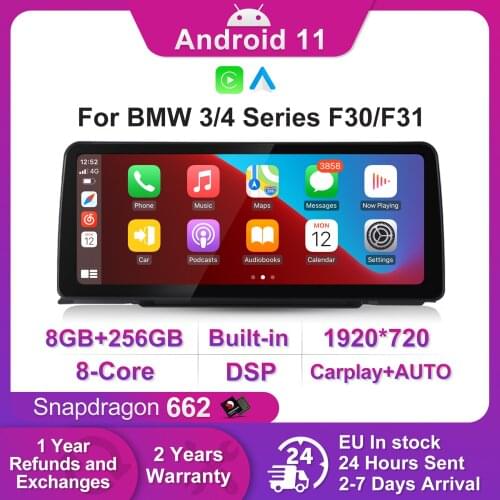 Navifly 12.3'' Snapdragon 662 8+256G Car Radio Multimedia Video Player for BMW F30/F31/F34/F32/F33/F36 NBT system DSP 4G Carplay