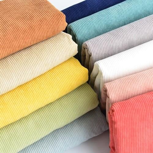 50X150cm Solid Corduroy Fabric Woven Embossed Stripes Velvet DIY Clothes Home Textiles Crafts Needlework Materials Telas