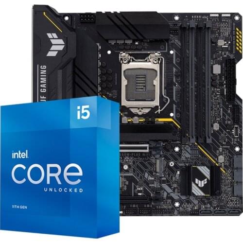 Intel 11th Generation Core I5 11600KF Processor Clocked At 3.9GHz/6 Core 12 Threads And ASUS B560M-PLUS Motherboard Combo Set