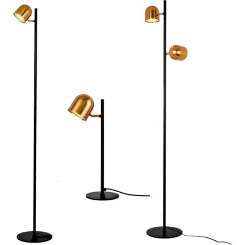 Luxury Gold Metal Floor Lamp Black Base Fixture lampadaire