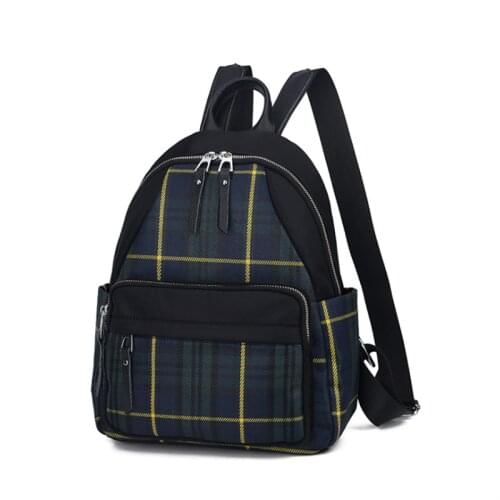 New Canvas Plaid Waterproof Female Backpack Women Backpack Personality Bag Student Casual Fashion Bags f