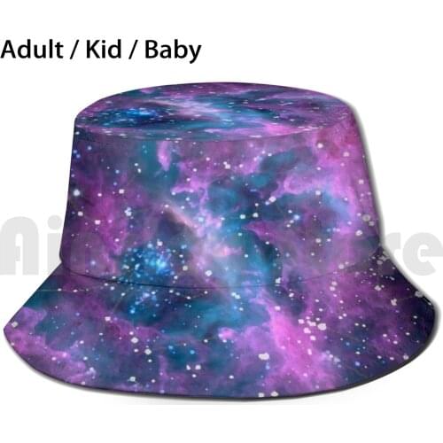 Pink Nebula Sun Hat Foldable UV Protection Sky Pink Night Universe Milky Space Galaxy Astronomy Background Way Cosmos