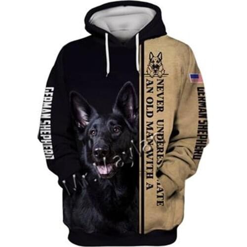 Unisex 3D German Shepherd Graphic Hoodie Harajuku Hoodie Alt Clothing Animal Crossing Streetwear Oversized Hoodie Pullover QW-01