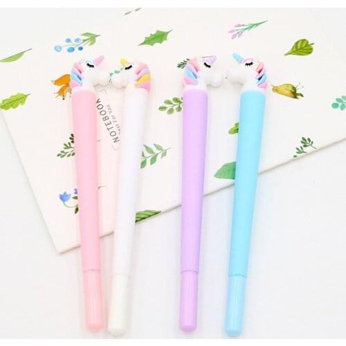 Creative Thick Rod Unicorn Du Jiao Ma Cute Pen Black 0.5 Students Pen Wholesale