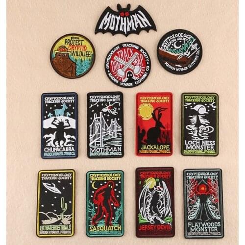 High Quality Fashion Cool Round Letter Rectangle Badge Patch Stickers DIY Clothing Accessories Embroidery Cloth Stickers