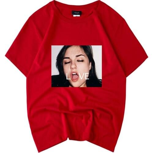 2019 Summer Harajuku Women T shirt Letter "LOVE" Tops Girl Printing Loose Causal Couple Tee Woman Cotton Short Sleeve T-Shirt