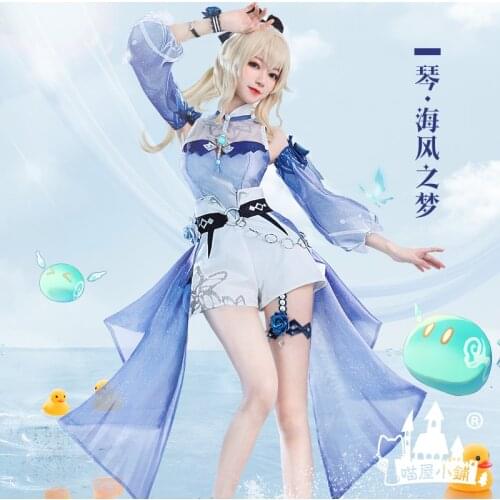 Anime Game Genshin Impact Jean Summer Swimsuit Sexy Dress Cosplay Role Play Party Costume Halloween Women Free Shipping 2021 New