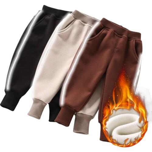 Winter velvet padded trousers for boys and girls warm cotton trousers with reflective strips for boys cotton trousers for girls