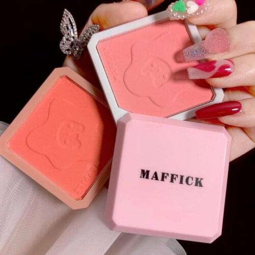 1PC Double Layer 2 Color Blush Palette Face Blusher Orange Pink Natural Minerals Highlighter Powder Contour Cheek Rouge Cosmetic