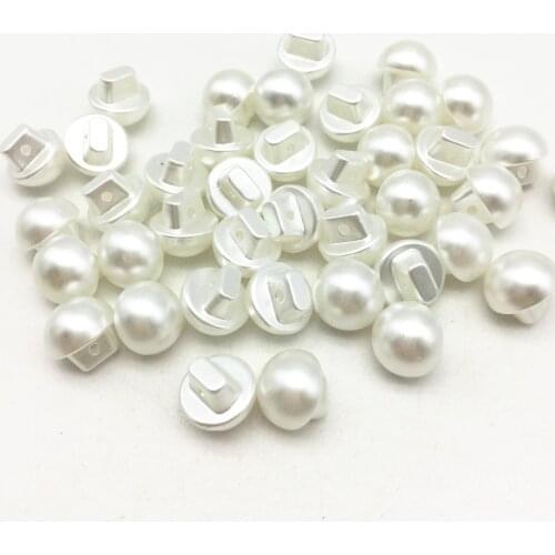 100pcs 10mm Pearl White Buttons Dress Sweater Round Fancy Button Sewing Accessories For Scrapbooking Embellishments