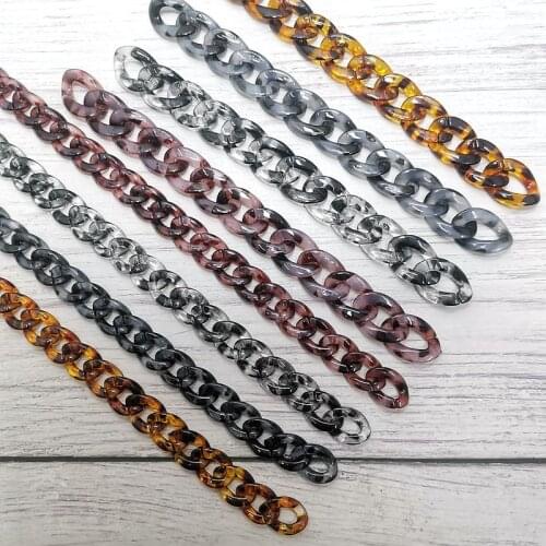 100pcs/lot Winter Colors Acrylic Chains Colors Strands Linked Bag Chains Women DIY Accessories Glasses Chain Components N439