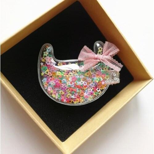 12pcs/lot Lovely Cloud Bowknot Hairpin Cartoon Moon Shape Hair Clip Kid Transparent Mini Stars Girl Hair Clip Hair Accessories