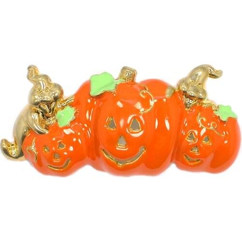 12pcs a lot Halloween Orange Enamel Pumpkin Pin Brooch Pumpkin Womens Weddings Banquet brooch pins Jewelry gift C102708