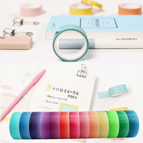 13 Pcs/Set Basic Gradient Color Washi Tape Rainbow Masking Tape 9.1M Decorative Tape Sticker Diary Stationery Washi Tape
