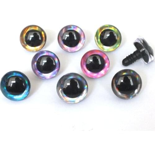 16pcs 9-25mm 3D Laser color safety eyes amigurumi/ glitter eyes safety Puppet Toy Plush Toy Color Doll Eyes