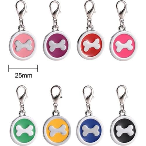 2 PCs Zinc Based Alloy Pet Memorial Knitting Stitch Markers Charms Round Silver Color Setting Pink Bone DIY Tools 25mm