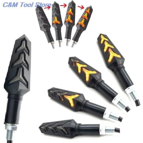 2Pcs Sequential Indicator Light Amber Flowing Water LED Motorcycle LED Turn Signal Lamp