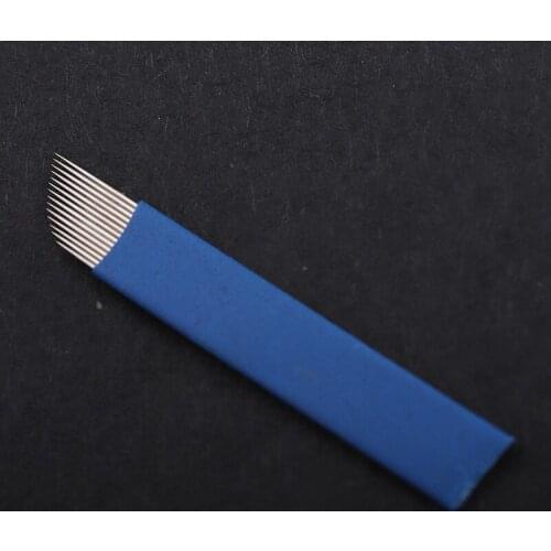 50Pcs 0.2mm 12 Needle Permanent Makeup Eyebrow Tattoo Microblading Needles For 3D Embroidery Manual Tattoo Pen