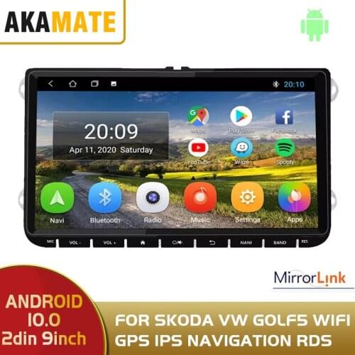 2din Android Car Stereo 9 inch Car Video Player Bluetooth WIFI GPS Navigation Touch Screen Radio For car Volkswagen Skoda Golf5