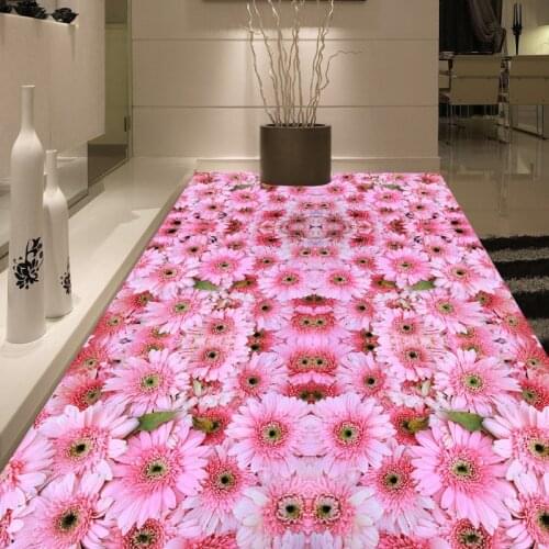 Free Shipping 3d flowers floor stereo non-slip wear self-adhesive living room bathroom wallpaper anti-skidding lobby mural