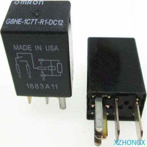 Auto car 12V relay G8HE-1C7T-R1-DC12 G8HE-1C7T-R1-DC12V G8HE-1C7T-R1-12VDC G8HE1C7TR1DC12 12VDC DC12V 12V 5PIN