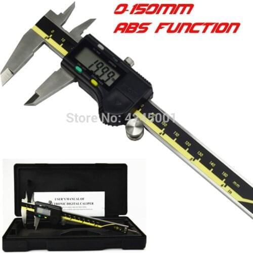 High quality 150mm 6inch ABS digital vernier caliper 6 " Messschieber paquimetro measuring instrument Vernier Calipers