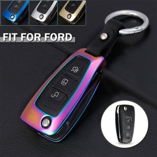 Zinc Alloy Smart Remote Car Key Fob Case Cover Holder Bag For Ford Ranger C-Max S-Max F Accessories Keychain