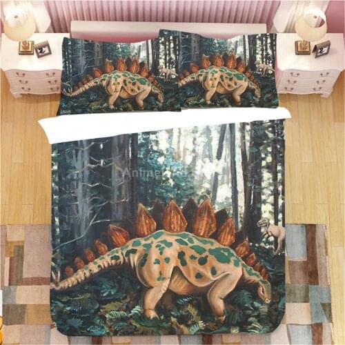 Cool Dinosaur Kids Bedding Set 3d Scenery Bed Linen Quilt Duvet Cover Sets Home Textile Decor Twin Single Queen King Size Gift