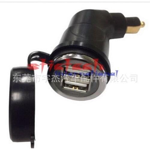 By dhl or ems 100pcs Promotion 12-24V Dual USB Motorcycle Charger Adapter Socket Outlet for BMW With Blue LED Light High Quality