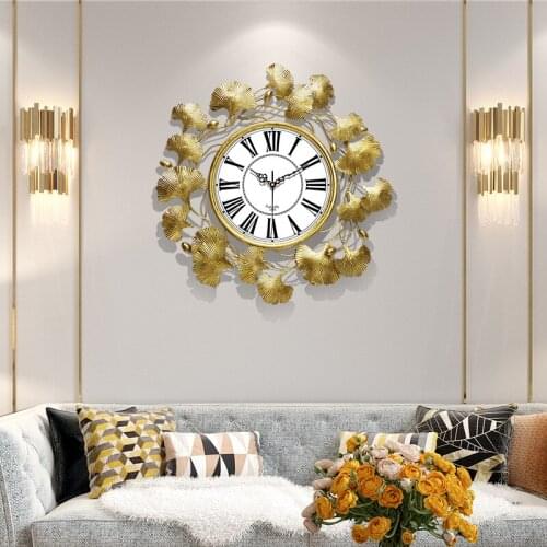 Ginkgo Biloba Silent Fashion Creative Personality Nordic Wall Clock Atmospheric Home Clock