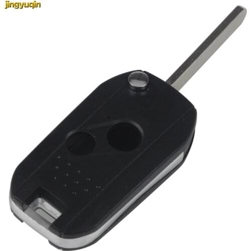 Jingyuqin 2 Buttons Remote Car Key Case Shell Replacement for Honda Accord Civic CRV Pilot Car-styling Folding Flip Key Fob