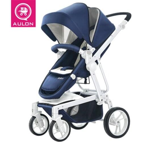Aulon High-view folding stroller stroller can sit in a reclining stroller and fold high landscape light baby carriage