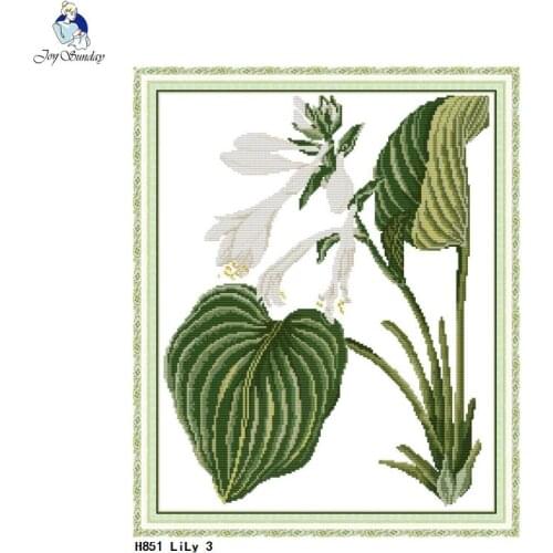 Lily cross stitch kit 11CT 14CT count printing cross stitch set DIY plant flower needlework embroidery home decoration painting