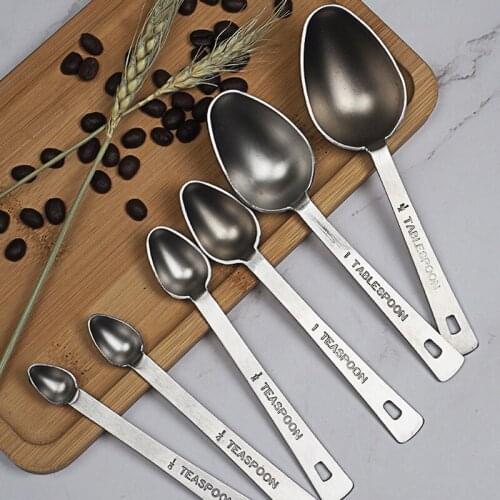Measuring Spoons Set,Stainless Steel Measuring Spoons Set Stackable Tablespoons Home Tools Kitchen Accessories