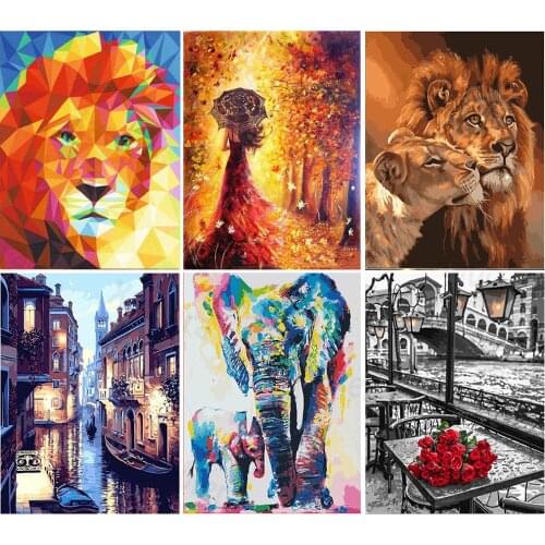 Nordic Color Graffiti Canvas Painting Abstract Animal Art Wall Poster Home Decoration Bedroom Living Room Pictures and Murals