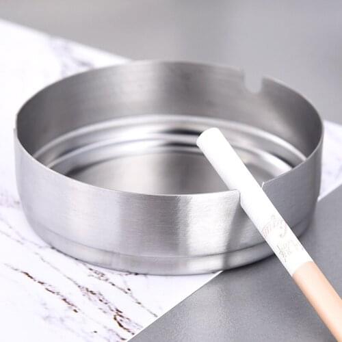 Stainless Steel Thick Round Ashtray Hotel Internet Cafe Office KTV Creative Ashtray Restaurant Trays