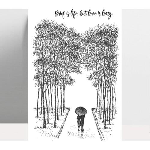 ZhuoAng Couple With Umbrella Clear Stamp / stamp DIY scrapbook / album decoration transparent seal / seamless seal