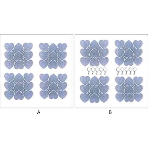 Resin keychain molds Glossy Silicone Resin Molds Heart-shaped Letter Keychain Mold DIY Keychain Pendant Jewelry Epoxy Resin Mold