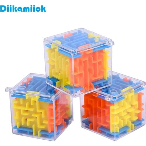 Sale 3.8cm Kids 3D Intelligence Maze Puzzle Toy Hand-eye Coordination Balance Game Case Box Baby Educational Toys for Children