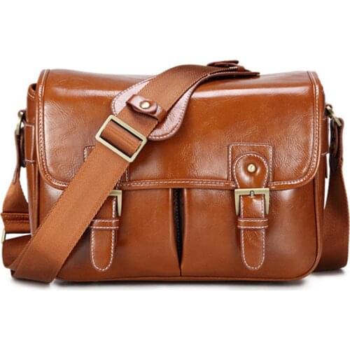 Photo Luxury Camera Stylish Fashion Retro PU Leather Case Handbag Waterproof Shoulder Messenger DSLR Bag for Canon Nikon Sony L