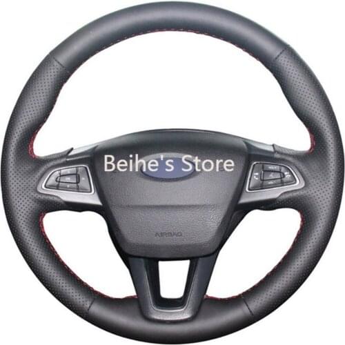 DIY Free Customized PU Steering Wheel Stitch on Wrap Cover For Ford Focus 3